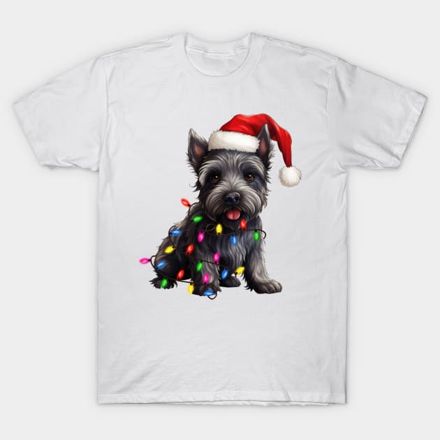 Christmas Scottish Terrier T-Shirt by Chromatic Fusion Studio